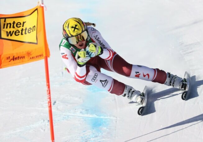 SANKT ANTON,AUSTRIA,08.JAN.21 - ALPINE SKIING - FIS World Cup, downhill, training, ladies. Image shows Nina Ortlieb (AUT). Photo: GEPA pictures/ Harald Steiner